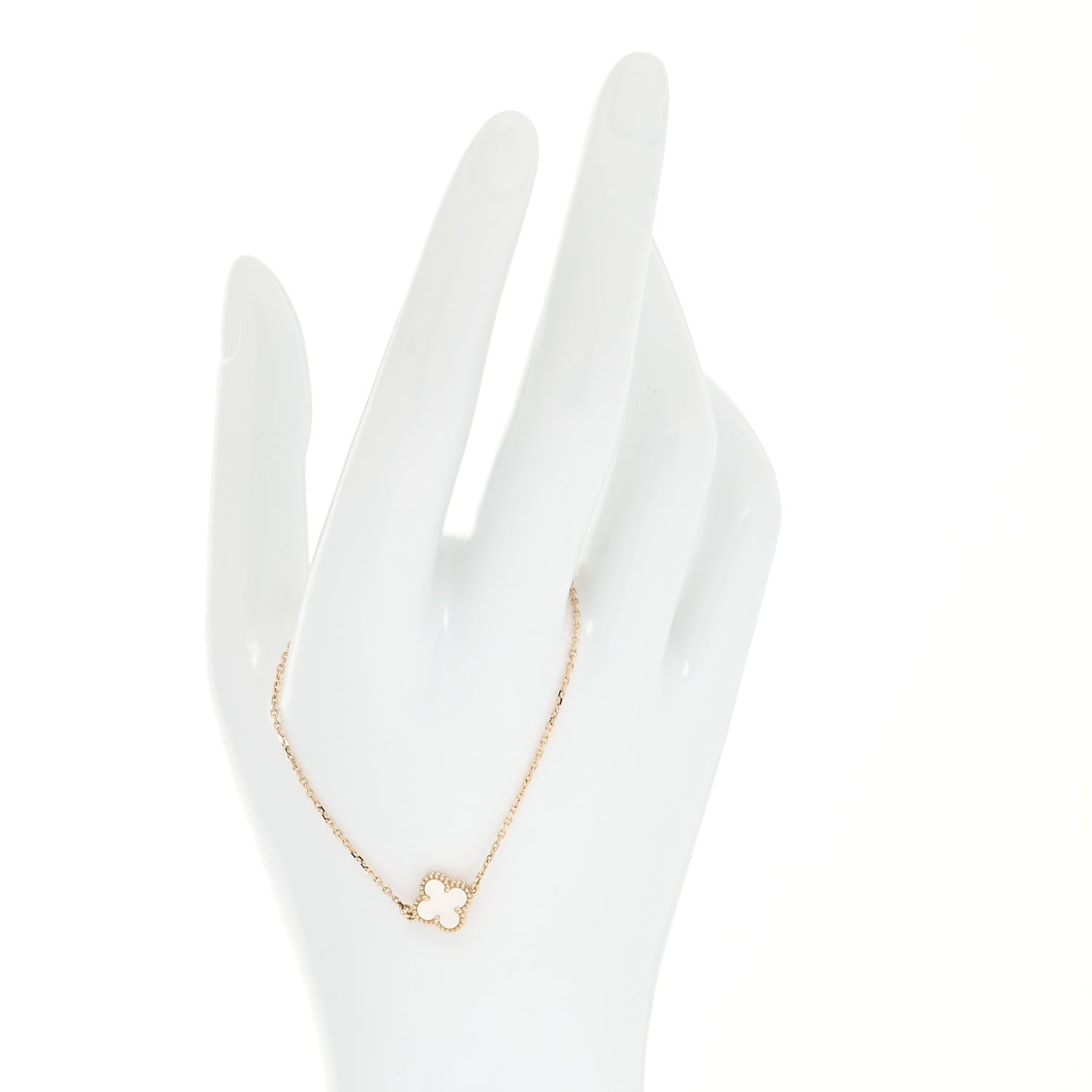 Van Cleef & Arpels 18K Yellow Gold Mother of Pearl Sweet Alhambra Bracelet 2 of 7