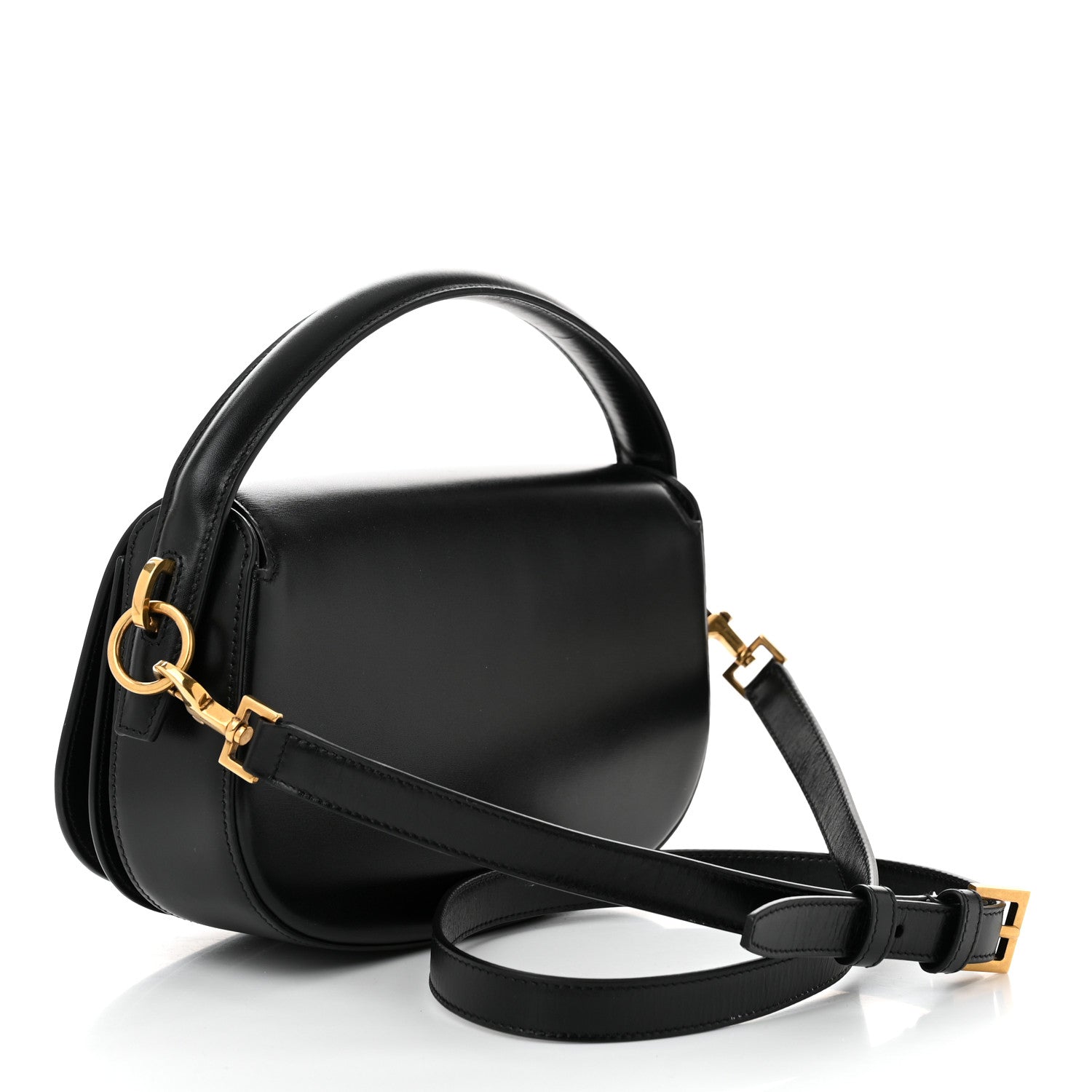 Saint Laurent Box Calfskin Voltaire Top Handle Crossbody Bag Black 3 of 12