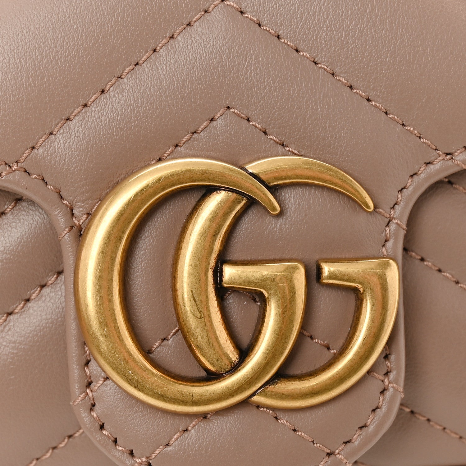 Gucci Calfskin Matelasse Super Mini GG Marmont Shoulder Bag