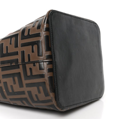 Fendi Vitello Grace F is Fendi Bi-Color FF 1974 Embossed Grande Mon Tresor Bucket Bag Maya Black Fragola 9 of 10