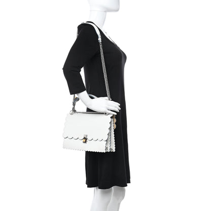 Fendi Vitello Liberty Scalloped Studded Kan I Shoulder Bag Bianco 2 of 11