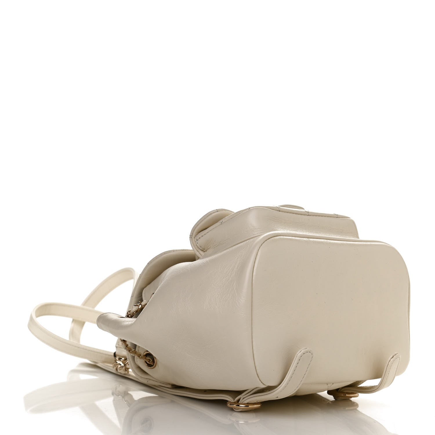 Chanel Glazed Aged Calfskin Quilted Small Duma Drawstring Backpack White 4 of 10