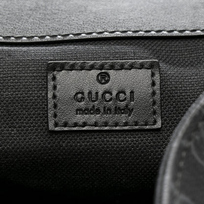 Gucci Soft GG Supreme Monogram Large Double Buckle Backpack Black 6 of 13
