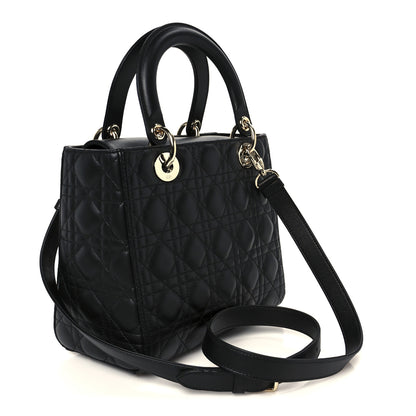 Christian Dior Lambskin Cannage Medium Lady Dior Black 3 of 10