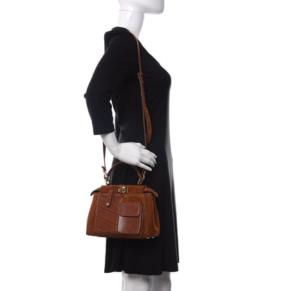 Fendi Chamois Karung Shiny Nappa Mini Pocket Peekaboo Iconic Satchel Cuoio Caramello 2 of 9