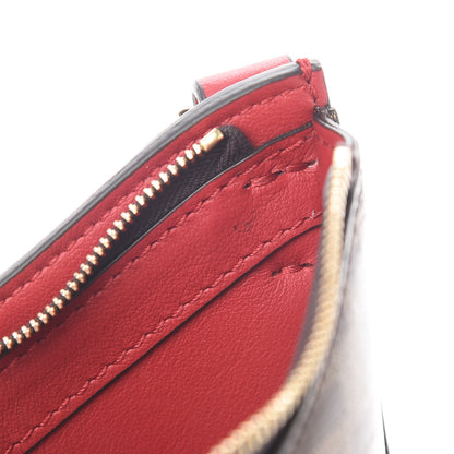 Fendi Vitello Grace Glazed Fabric FF 1974 3 Pocket Mini Crossbody Bag Fragola Mogano Panna 7 of 10