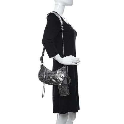 Balenciaga Metallic Agneau Arena Le Cagole Shoulder Bag XS Silver 2 of 10