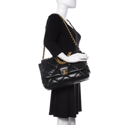 Chanel Goatskin Quilted Maxi 19 Flap Black 2 of 10