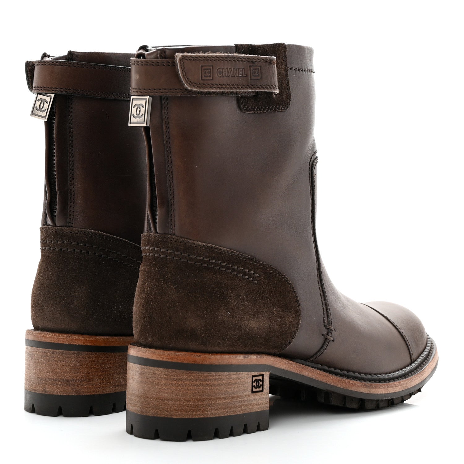 Chanel Calfskin Mid Calf Boots 40 Brown 4 of 13