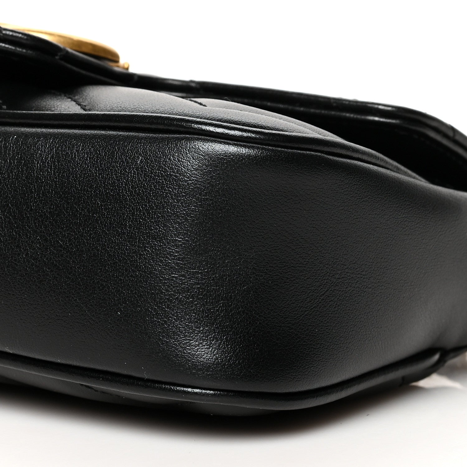 Gucci Calfskin Matelasse Super Mini GG Marmont Shoulder Bag Black 10 of 10