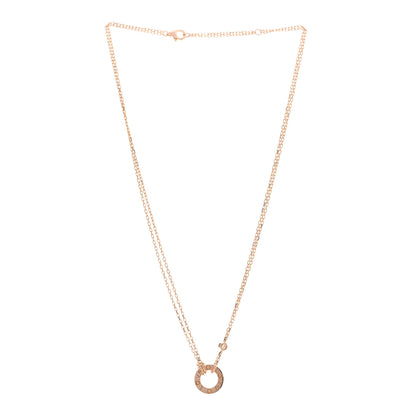 Cartier 18K Pink Gold 2 Diamond LOVE Necklace 3 of 5