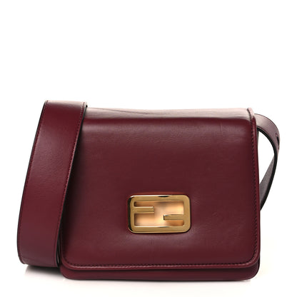 Fendi Shiny Nappa Small ID Shoulder Bag Rosso Scuro Papiro Ghiaia 1 of 9