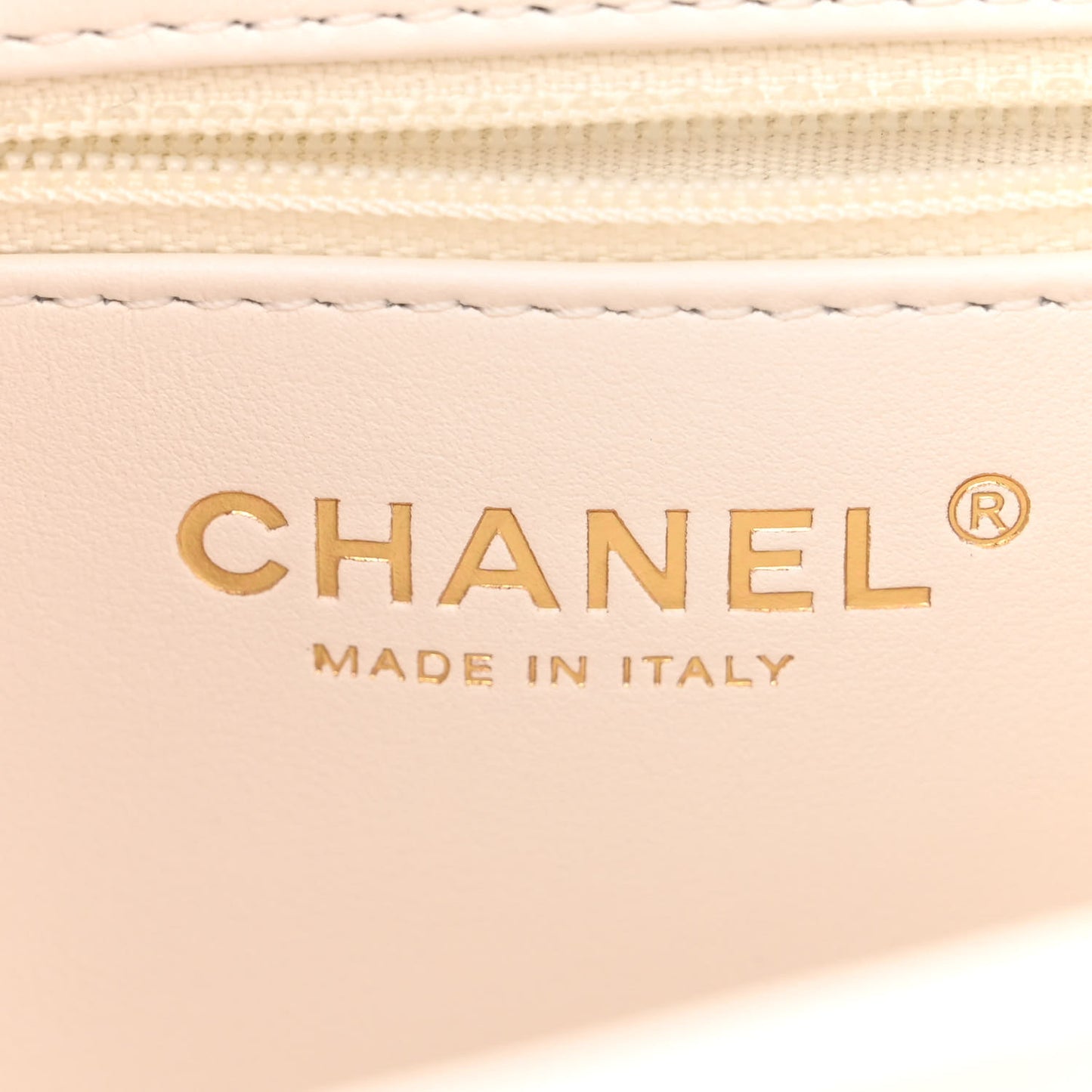 Shiny Aged Calfskin Quilted Nano Kelly Shopper White