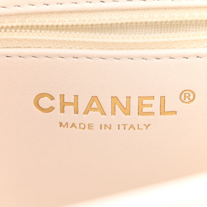Chanel Shiny Aged Calfskin Quilted Nano Kelly Shopper White 6 of 11