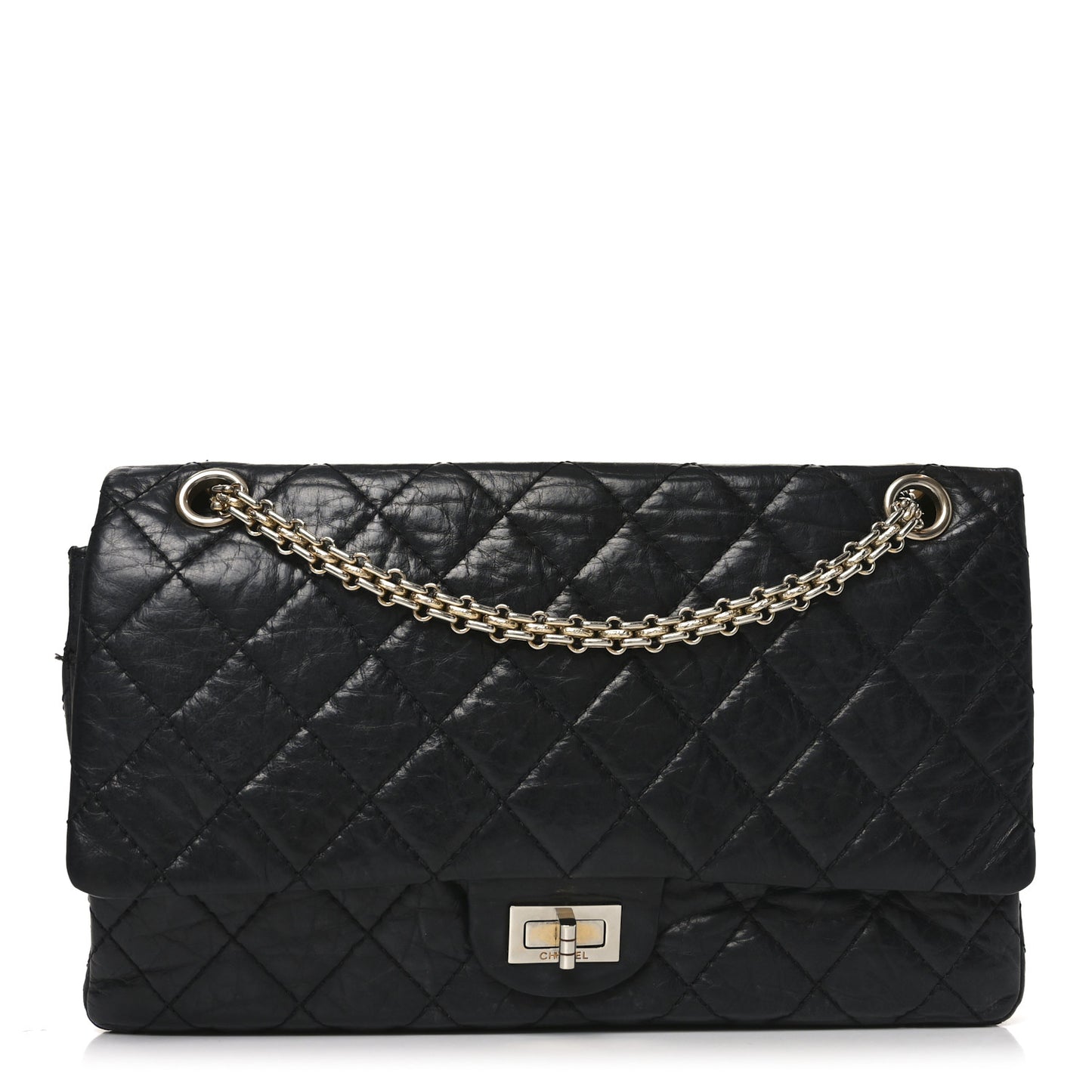 Aged Calfskin Quilted 50th Anniversary 2.55 Reissue 226 Black