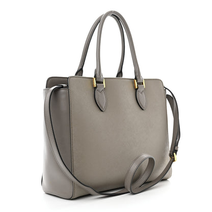 Prada Saffiano Soft Calfskin Zippered Tote Marmo 3 of 18