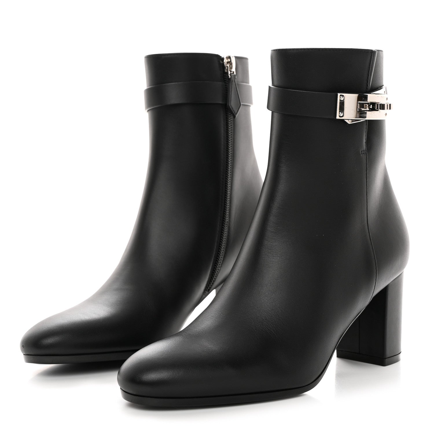 Hermes Calfskin Saint Germain Ankle Boots 36 Black 3 of 10