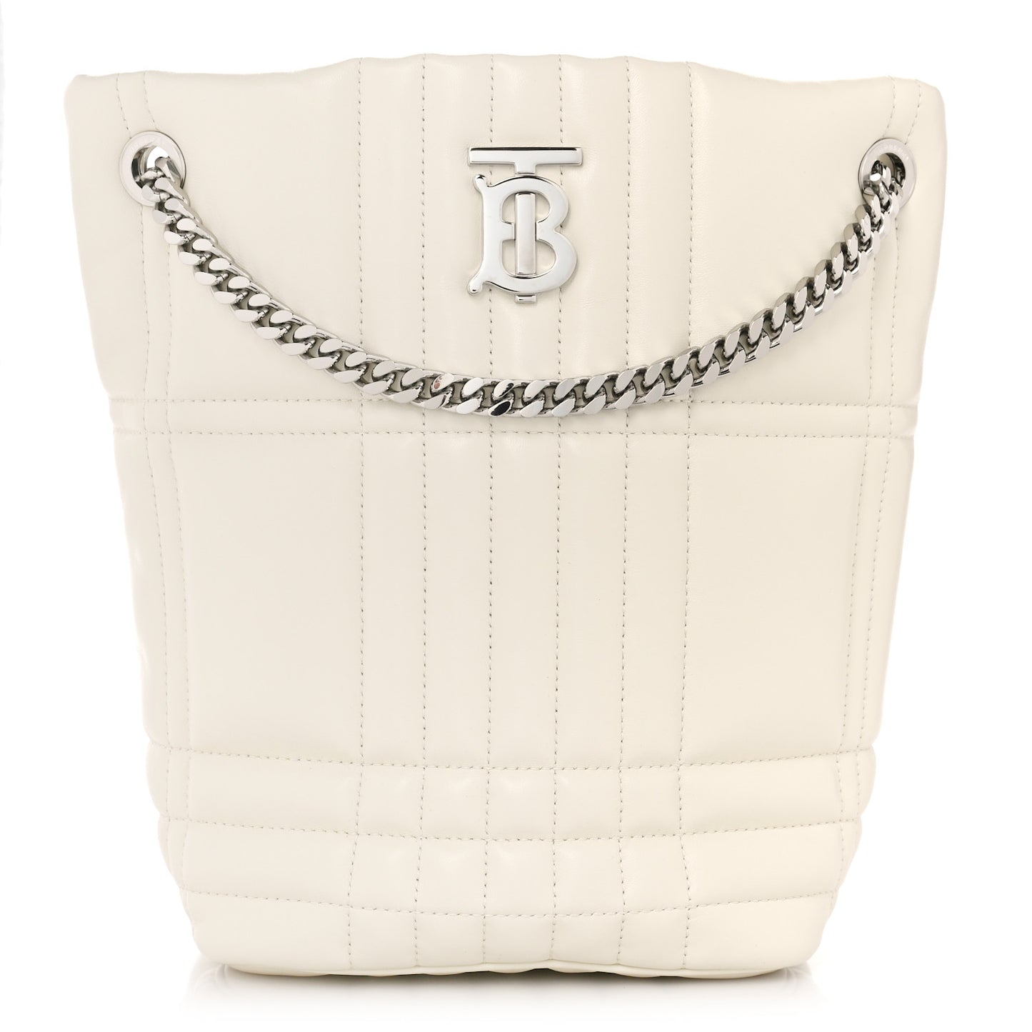 Lambskin Quilted Small Lola Bucket Bag Pale Vainilla