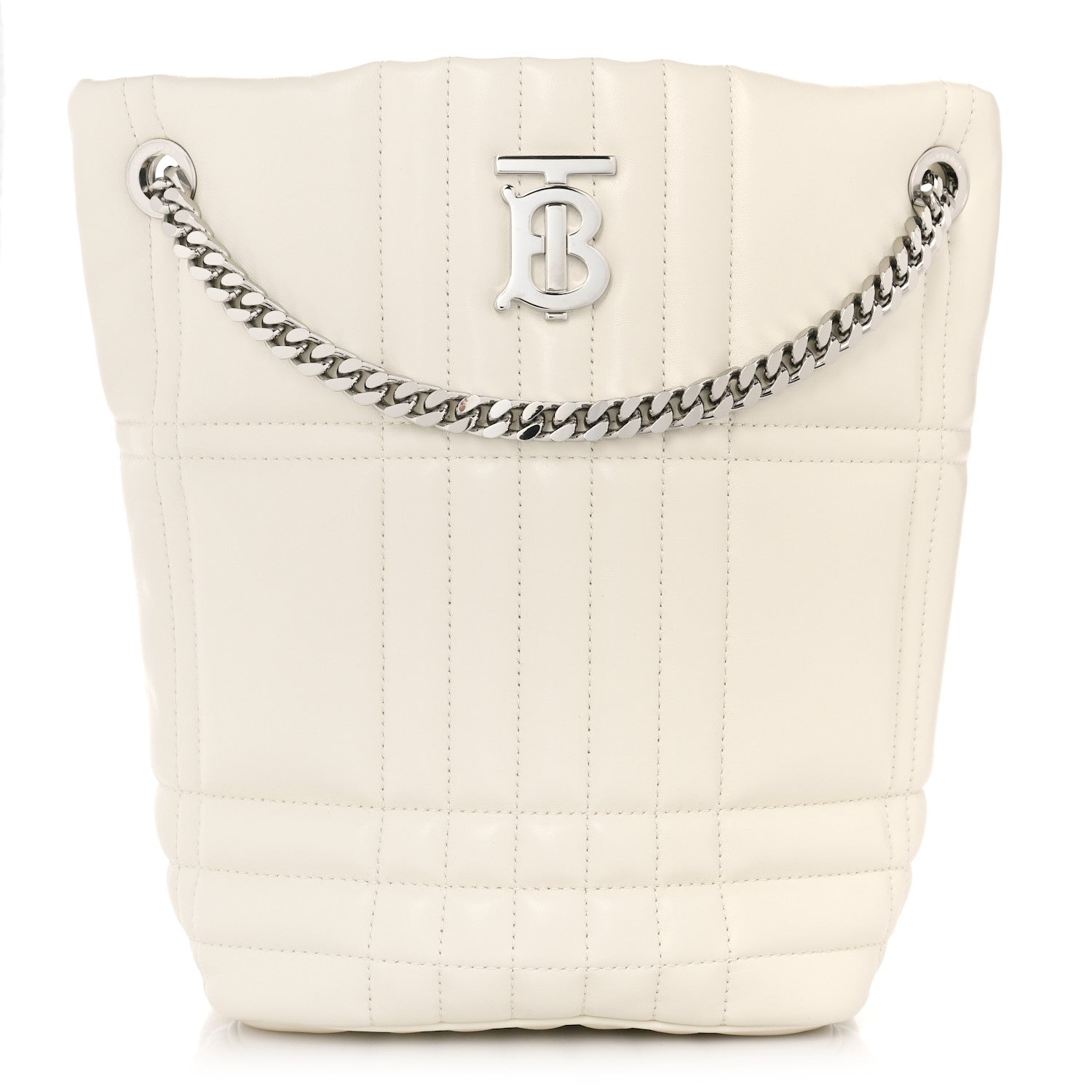 Burberry Lambskin Quilted Small Lola Bucket Bag Pale Vainilla 1 of 9