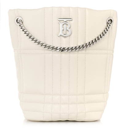 Burberry Lambskin Quilted Small Lola Bucket Bag Pale Vainilla 1 of 9