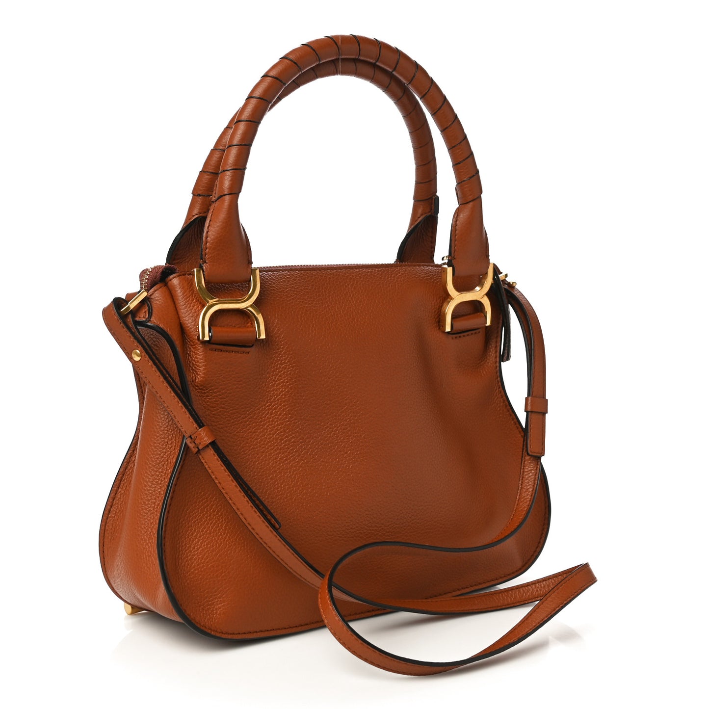Calfskin Small Marcie Satchel Tan