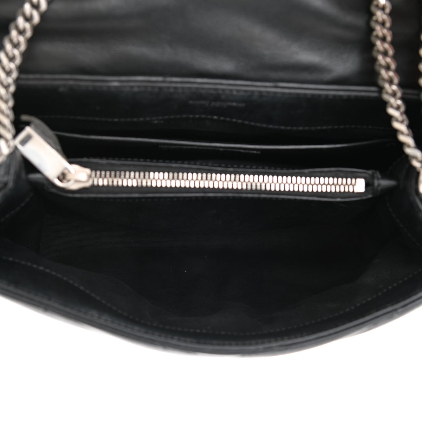 Calfskin Y Quilted Monogram Small Loulou Chain Satchel Black