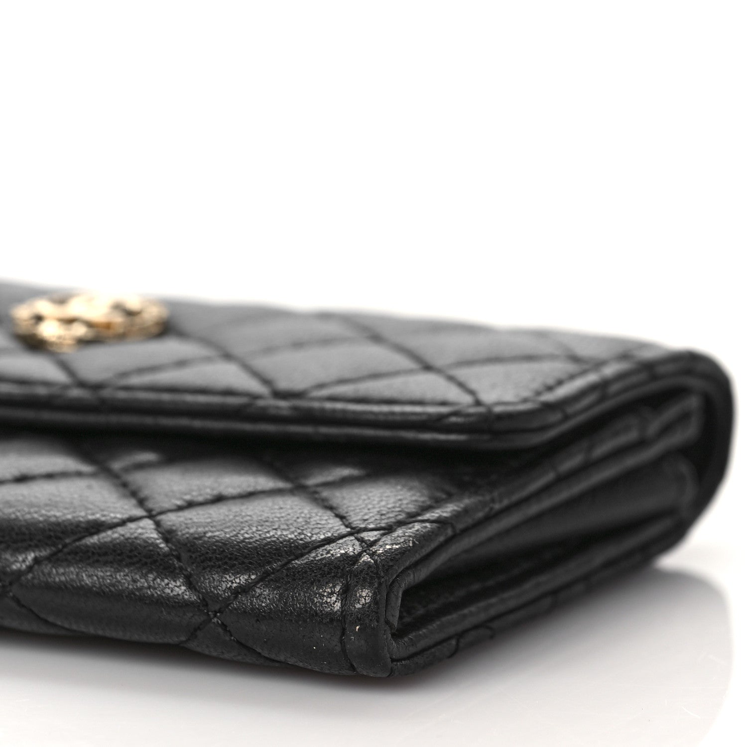 Chanel Lambskin Quilted Flap Card Holder Wallet Black 10 of 10