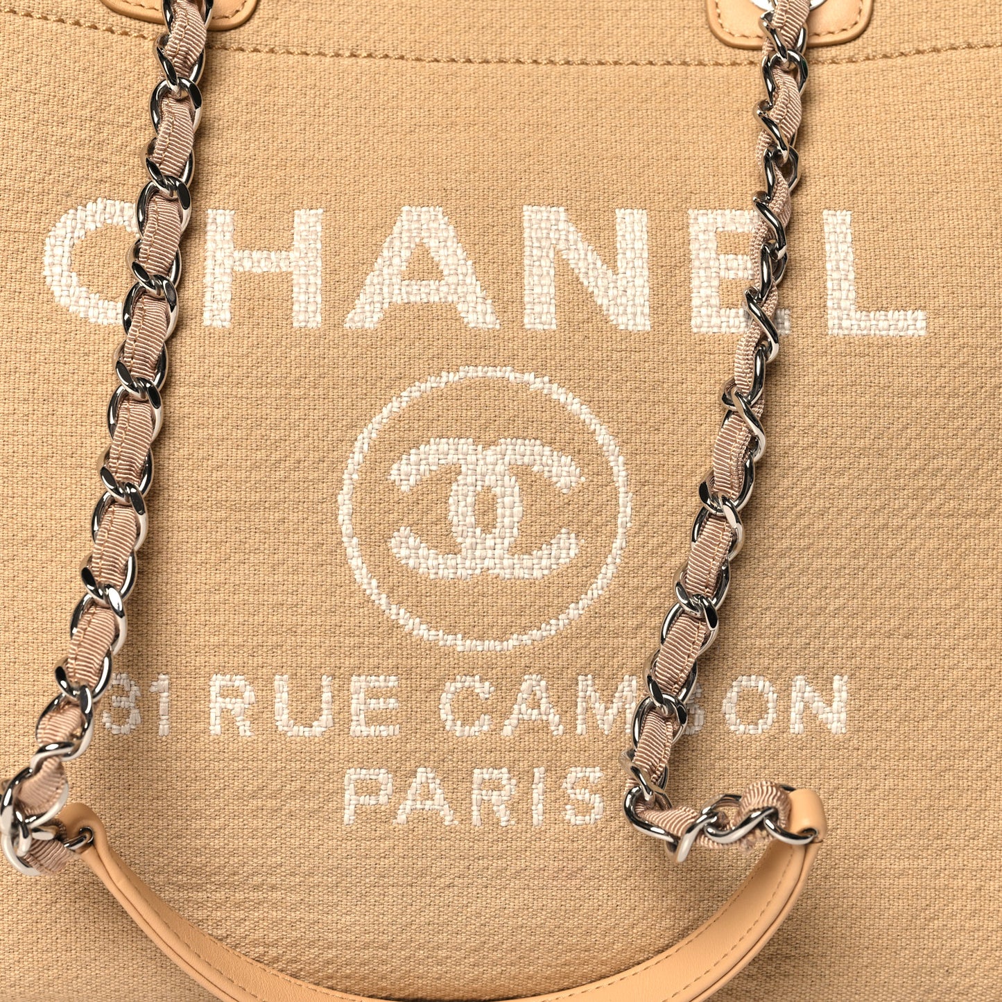 Mixed Fibers Medium Deauville Tote Beige