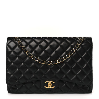 Chanel Lambskin Quilted Maxi Double Flap Black 1 of 11