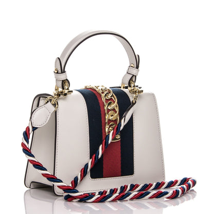 Gucci Calfskin Mini Sylvie Top Handle Bag White 3 of 7