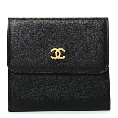Chanel Goatskin Compact Double Sided Wallet Black 1 of 10