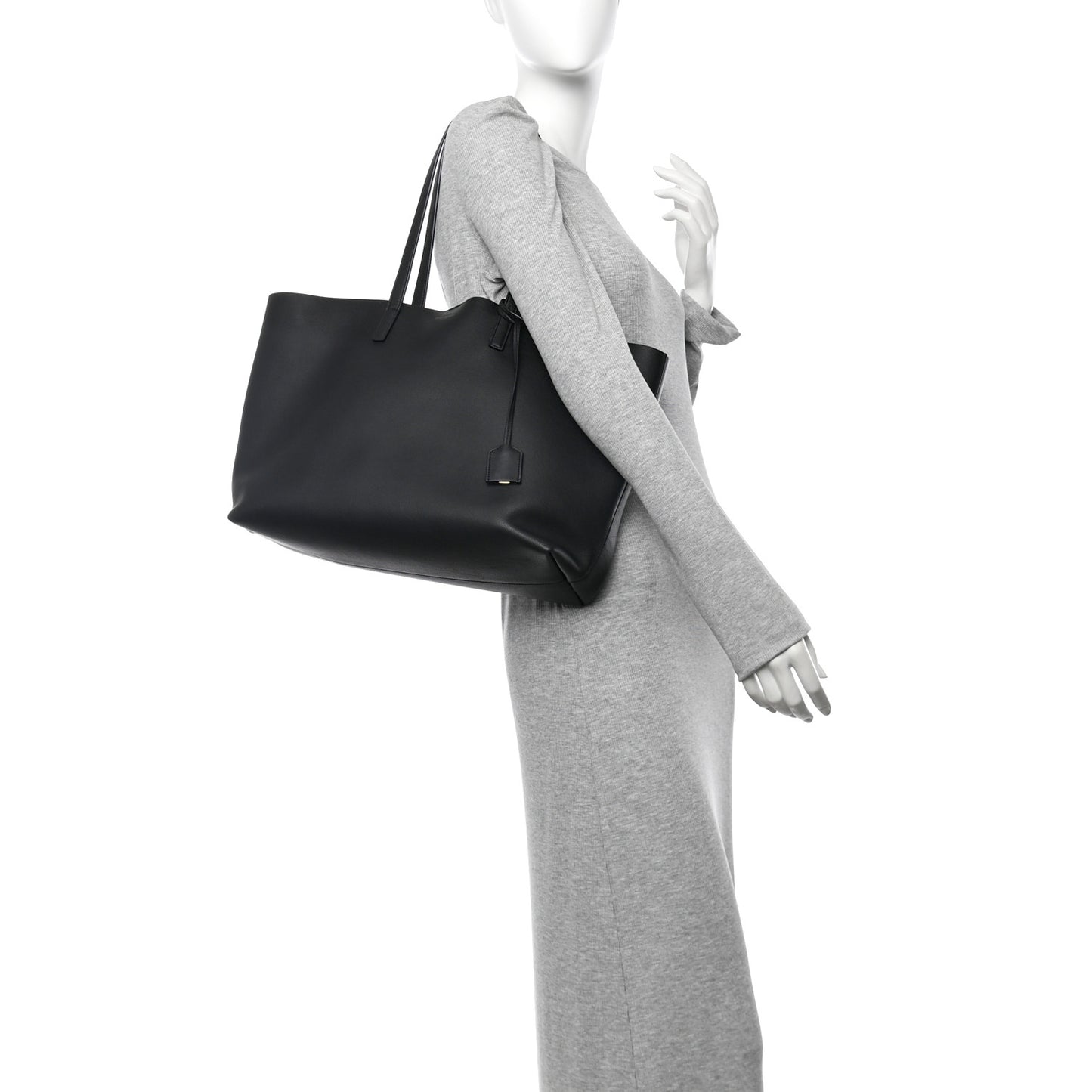 Calfskin Large Shopping Tote Black
