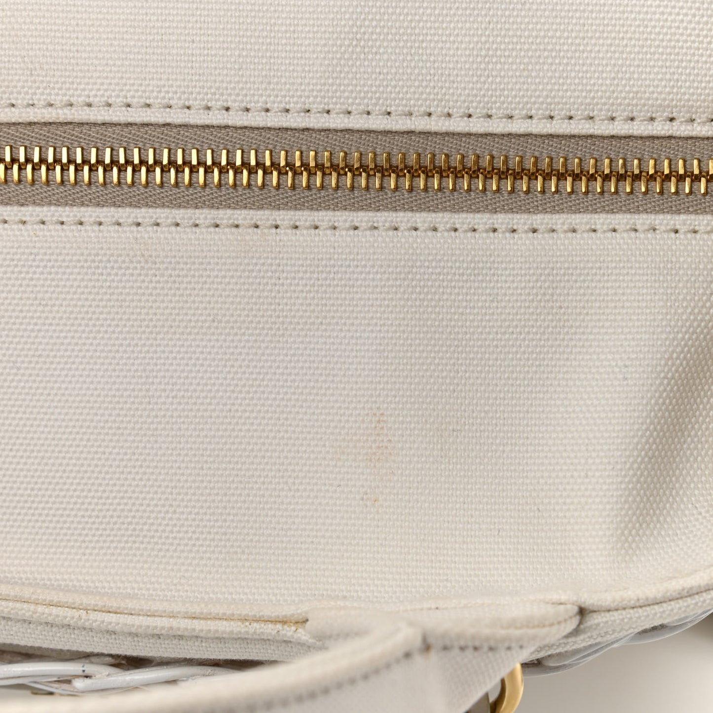 Wicker Canvas Shoulder Bag White