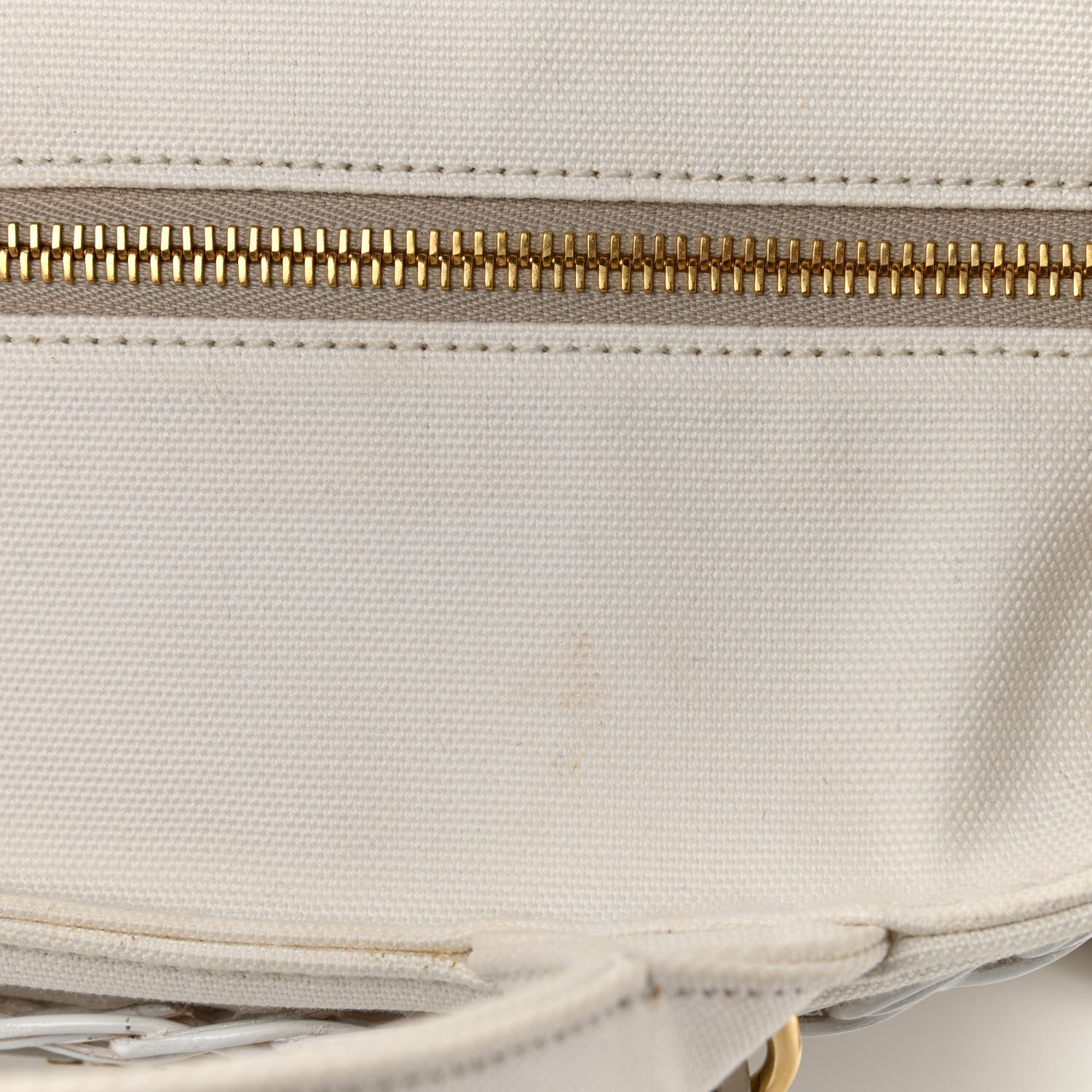 Prada Wicker Canvas Shoulder Bag White 41 of 41