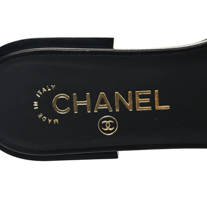 Chanel Shiny Calfskin CC Mules 36.5 Black 8 of 8