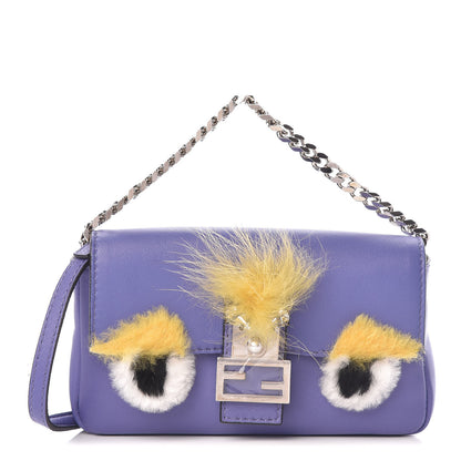 Fendi Nappa Rabbit Fox Fur Micro Buggie Baguette Cassis Giallo Multicolor 1 of 11