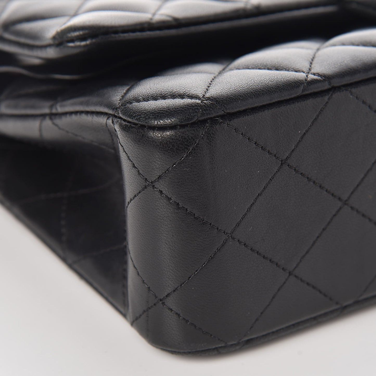 Lambskin Quilted Medium Double Flap Black