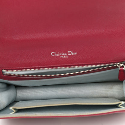 Christian Dior Grained Calfskin Medium Diorama Flap Bag Burgundy 5 of 11