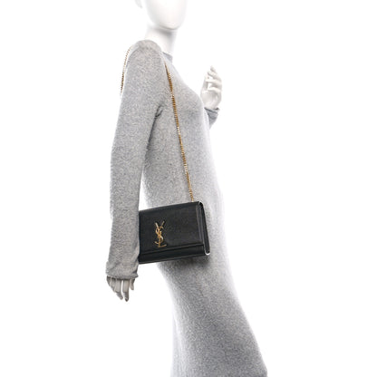 Saint Laurent Grain De Poudre Medium Classic Monogram Kate Satchel Black 2 of 10
