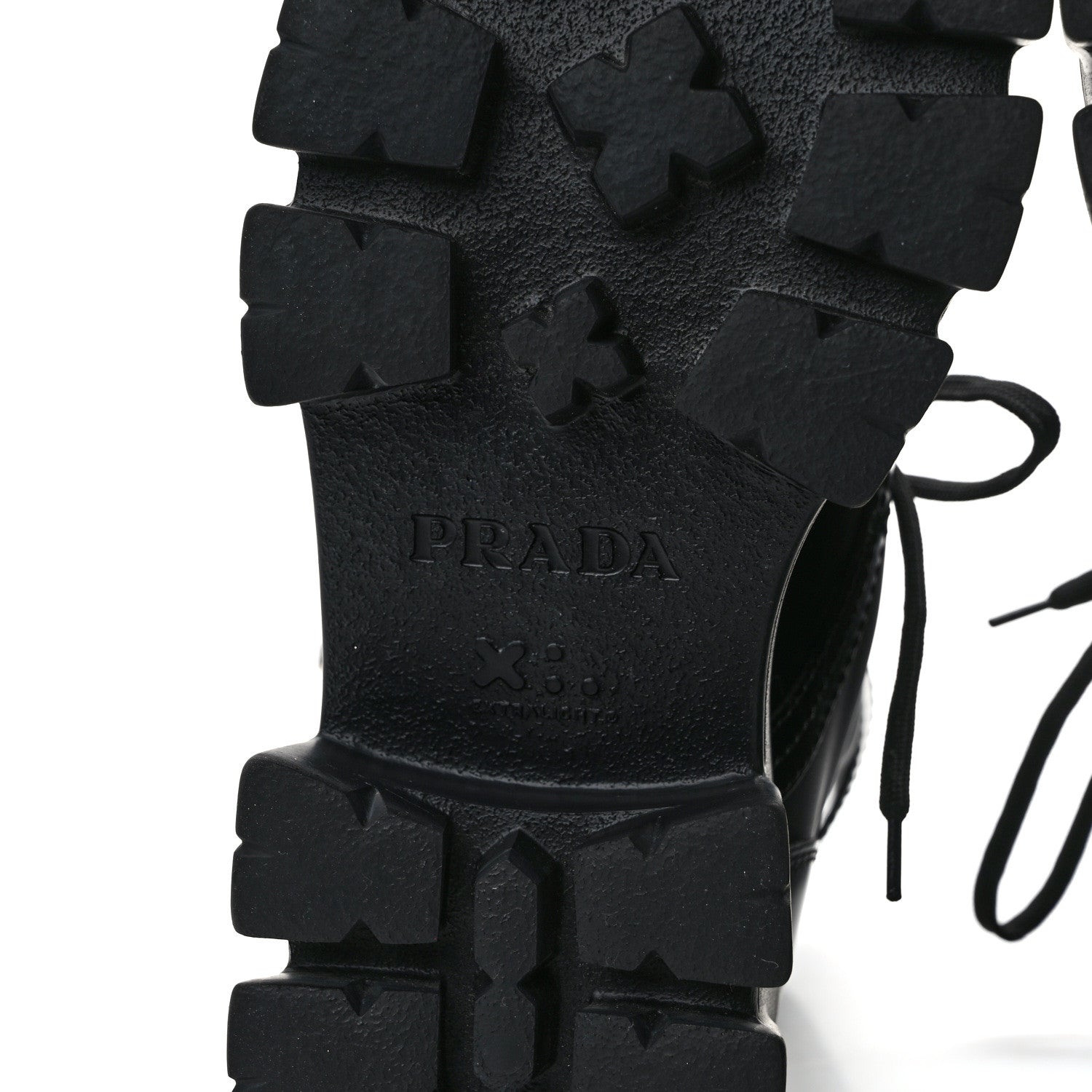 Prada Spazzolato Rois Nylon Metal Triangle Logo Monolith Pouch Pocket 55mm Boots 40 Black 7 of 9