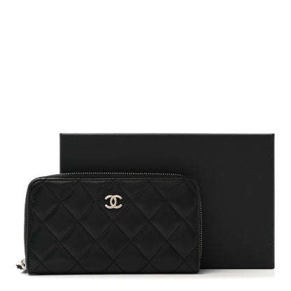 Chanel Lambskin Quilted Medium Zip Around Wallet Black 11 of 11