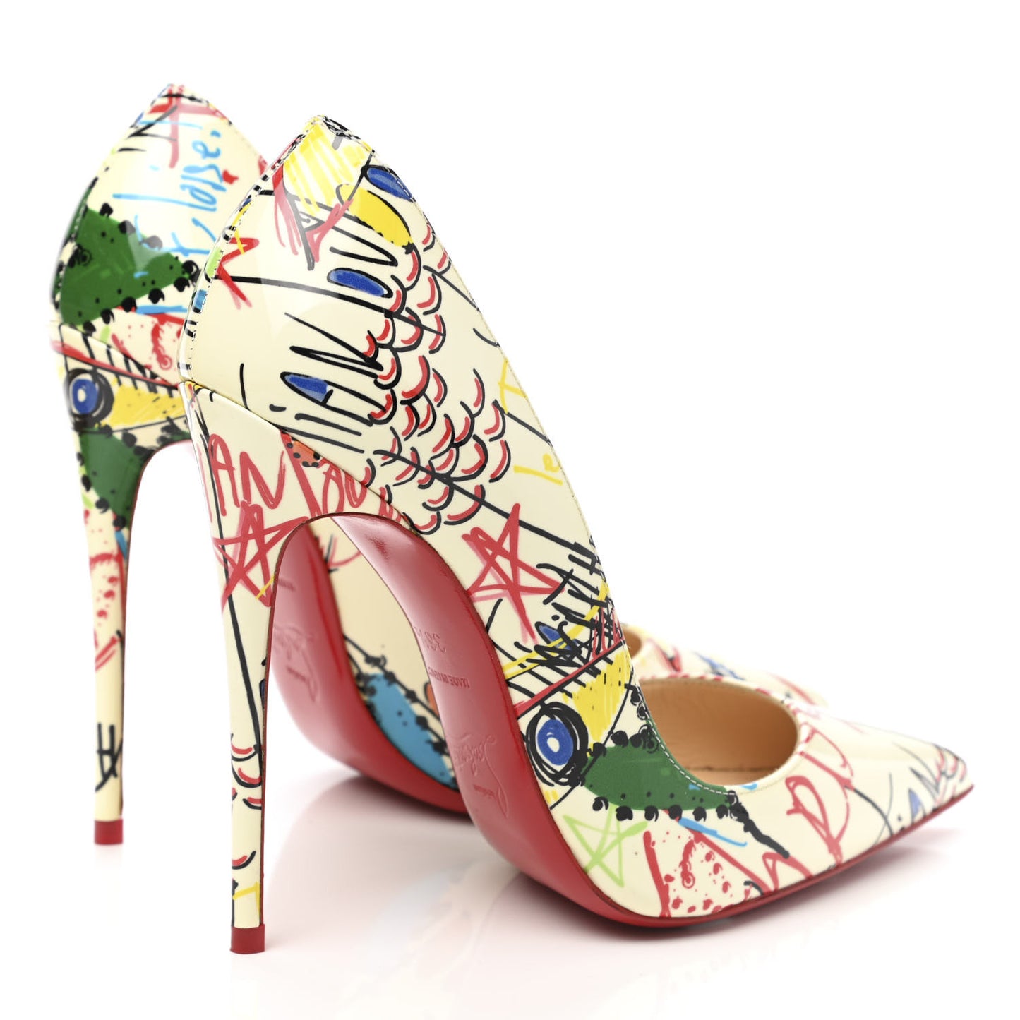 Patent Loubitag So Kate 120 Pumps 36.5 White Multi