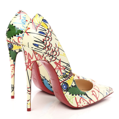 Christian Louboutin Patent Loubitag So Kate 120 Pumps 36.5 White Multi 5 of 8