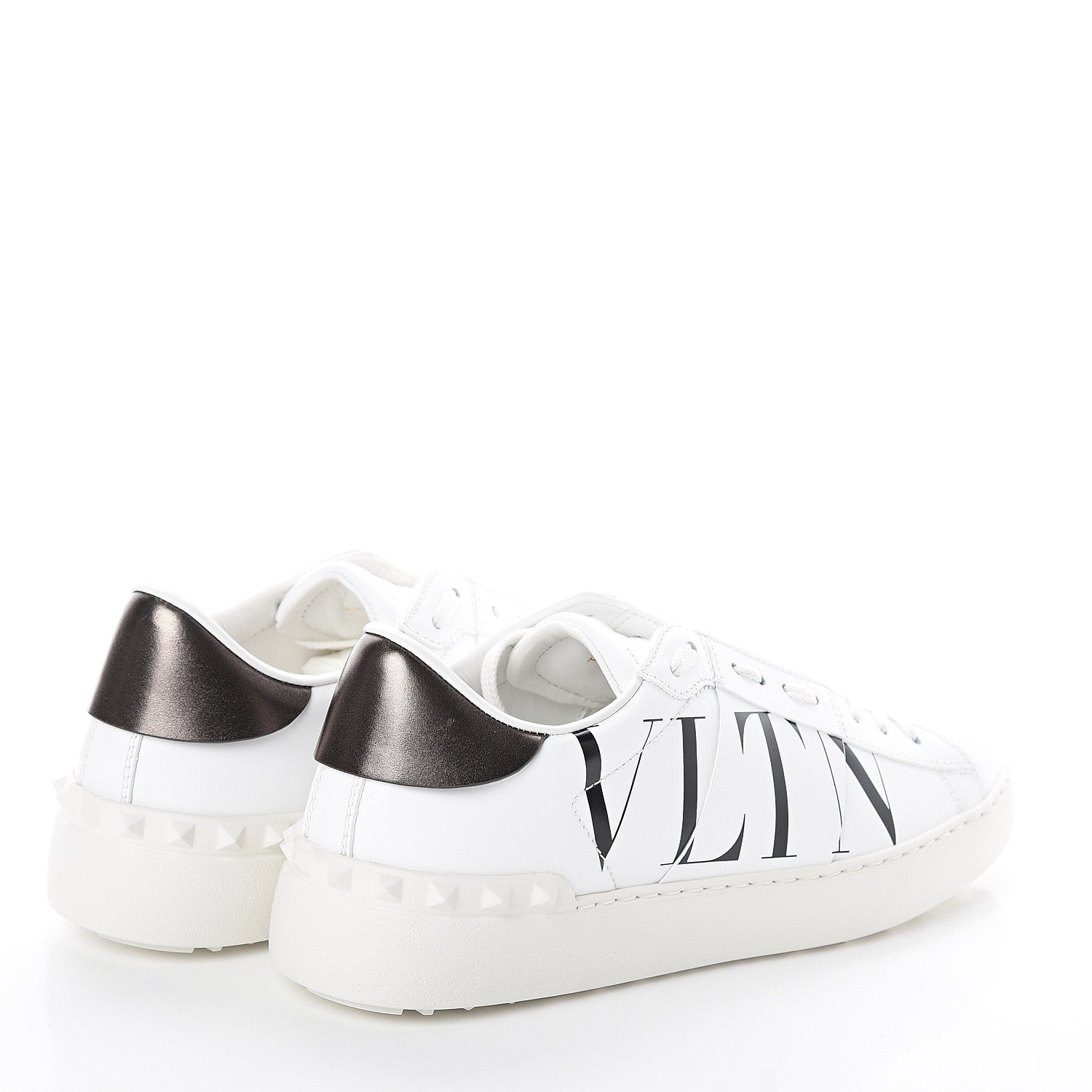 Valentino Garavani Calfskin VLTN Rockstud Open Sneakers 38 White 4 of 7