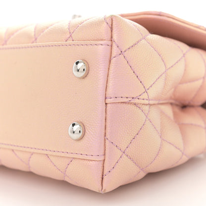 Chanel Iridescent Caviar Quilted Mini Coco Handle Flap Pink 10 of 11