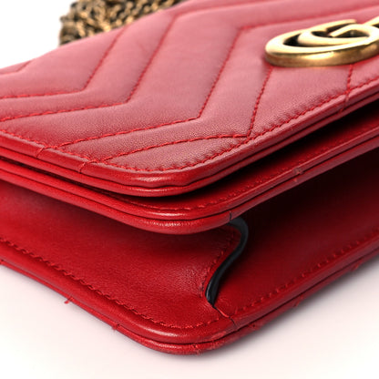 Gucci Calfskin Matelasse GG Marmont Mini Bag Hibiscus Red 8 of 12