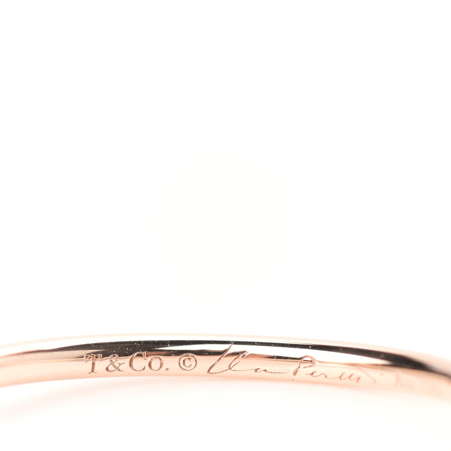 18K Rose Gold Diamond Elsa Peretti Wave Single Row Band Ring 46 3.75