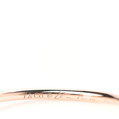 Tiffany 18K Rose Gold Diamond Elsa Peretti Wave Single Row Band Ring 46 3.75 4 of 6