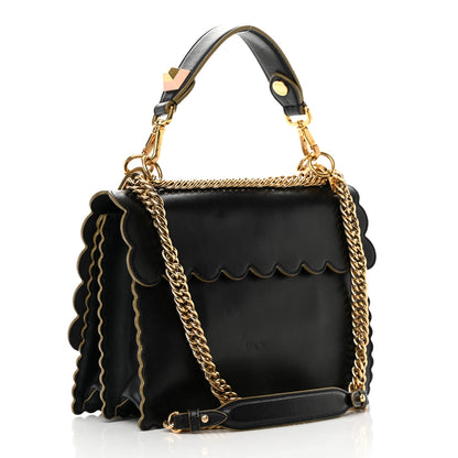 Fendi Vitello Liberty Scalloped Studded Kan I Shoulder Bag Black 3 of 18