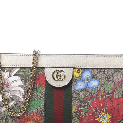 Gucci GG Supreme Monogram Flora Web Small Ophidia Chain Shoulder Bag White 10 of 10